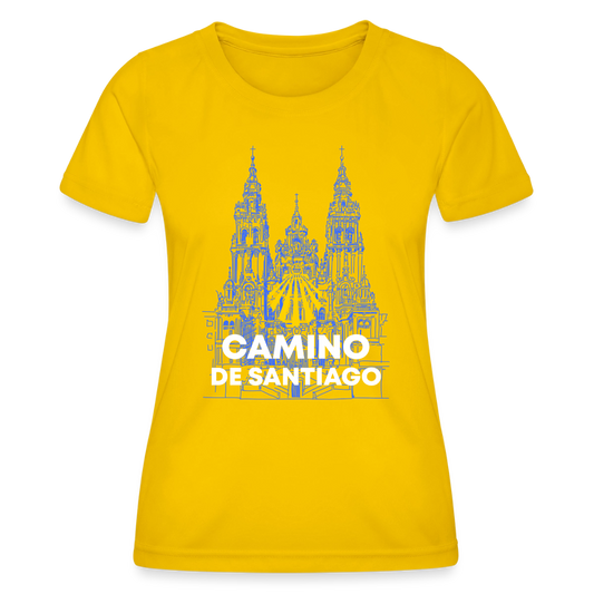 Frauen Funktions-T-Shirt: Camino de Santiago - Cathedral - Eigelb