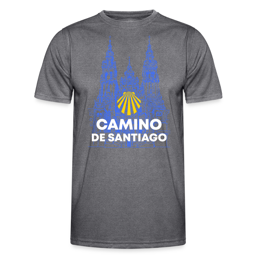 Männer Funktions-T-Shirt: Camino de Santiago - Cathedral - dunkle Melange