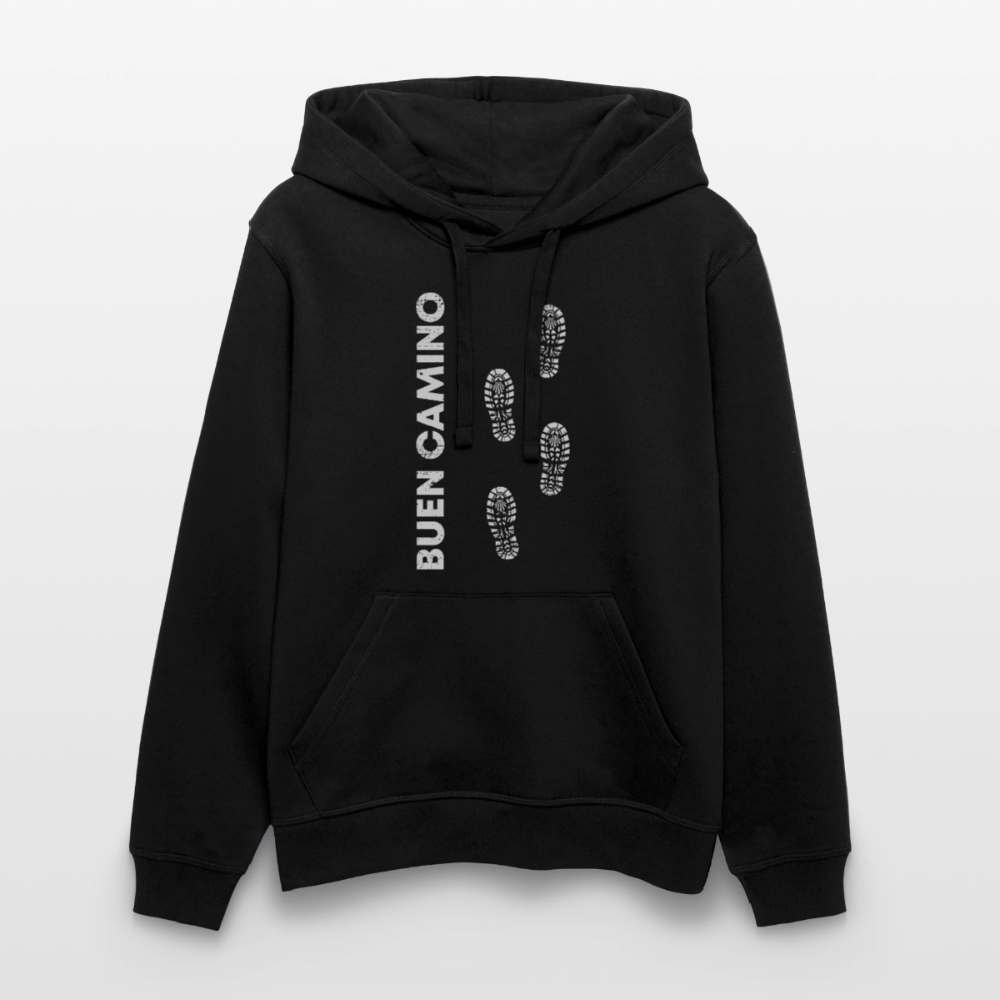 Unisex Hoodie: Buen Camino - footprints - Schwarz