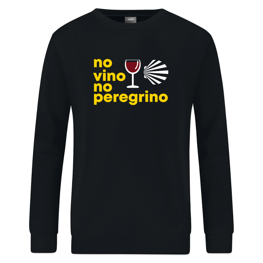 Sweatshirt: no vino no peregrino - Schwarz