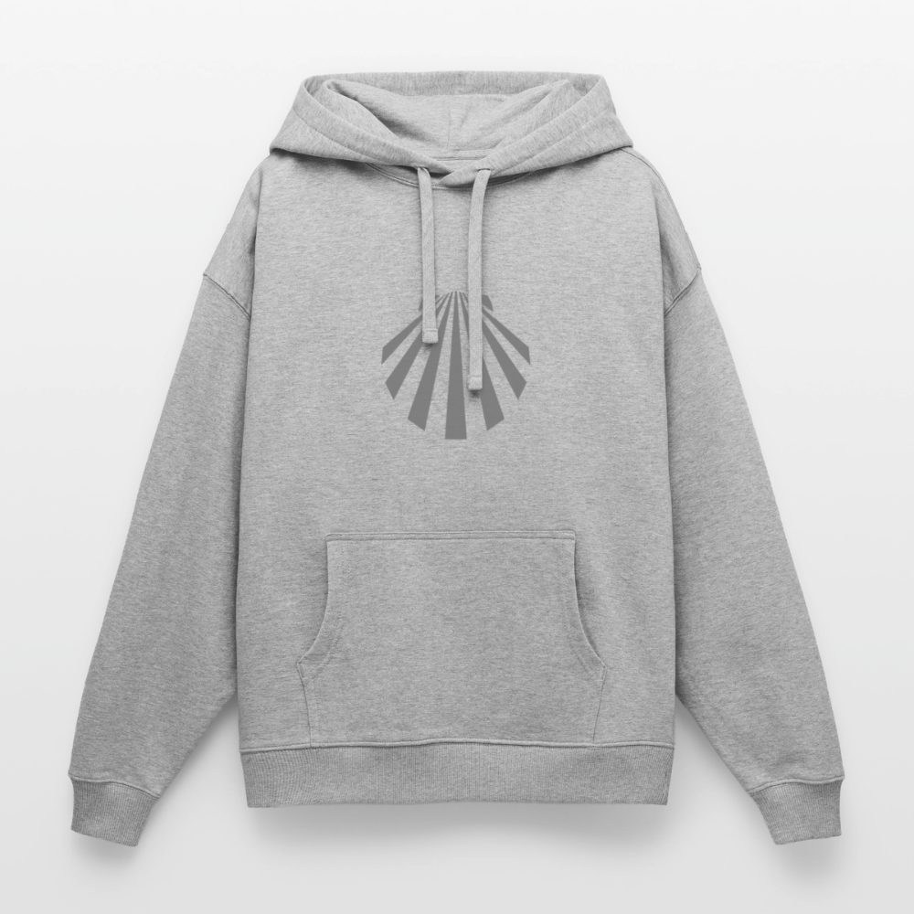 Oversized Unisex Hoodie: Jakobsmuschel dark - Grau meliert