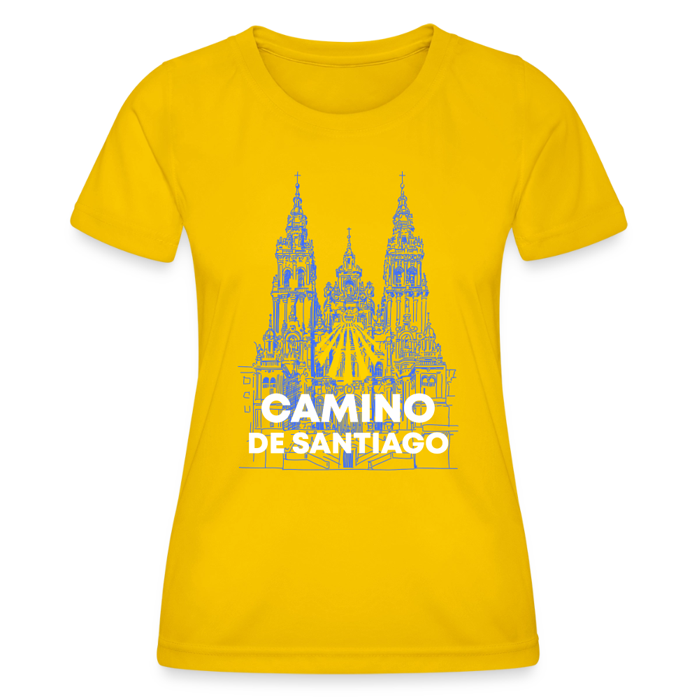 Frauen Funktions-T-Shirt: Camino de Santiago - Cathedral - Eigelb