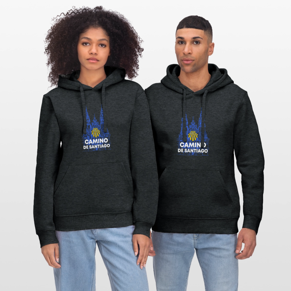 Unisex Hoodie: Camino de Santiago - Cathedral - Dunkelgrau meliert