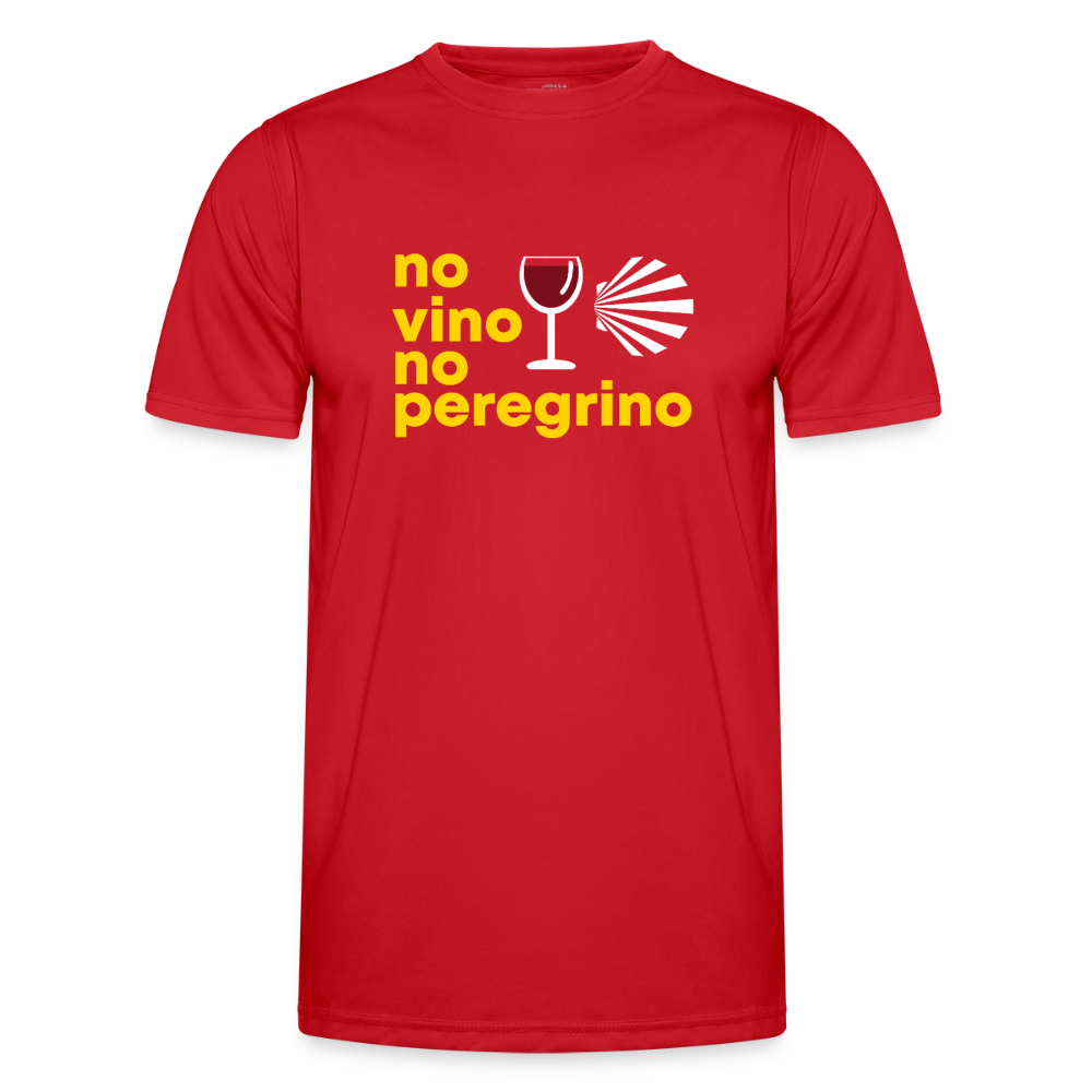 Männer Funktions-T-Shirt: no vino no peregrino - Rot