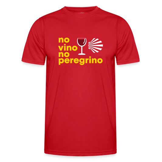 Männer Funktions-T-Shirt: no vino no peregrino - Rot