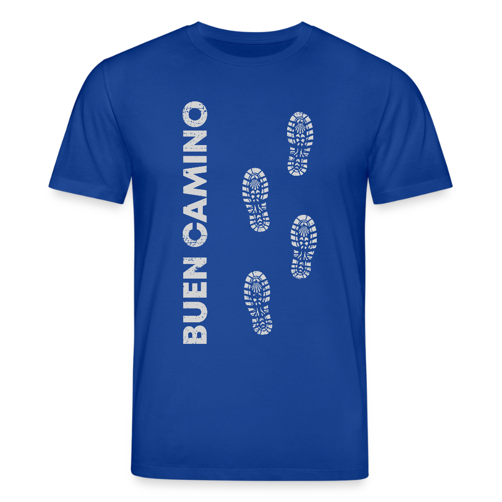 T-Shirt: Buen Camino light footprints - 180g/m2 - Dunkelblau