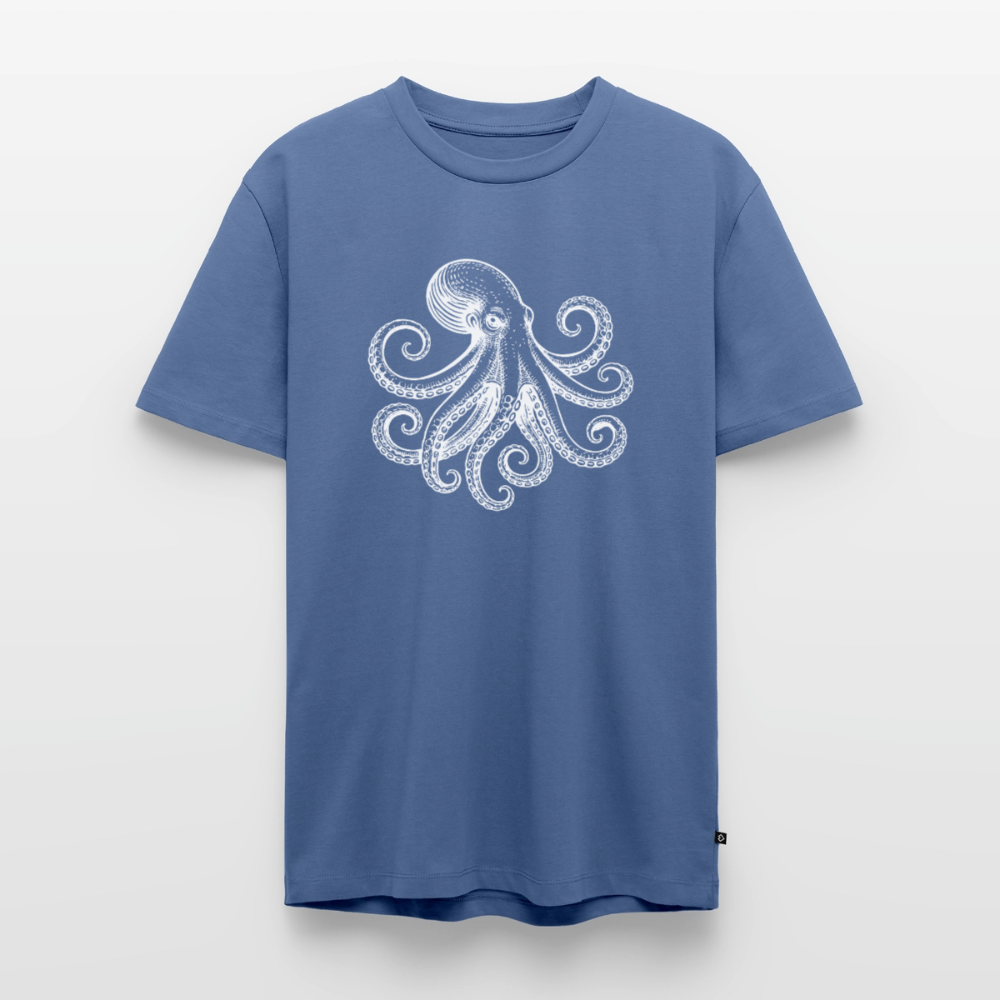Männer Premium T-Shirt: Pulpo white - Taubenblau