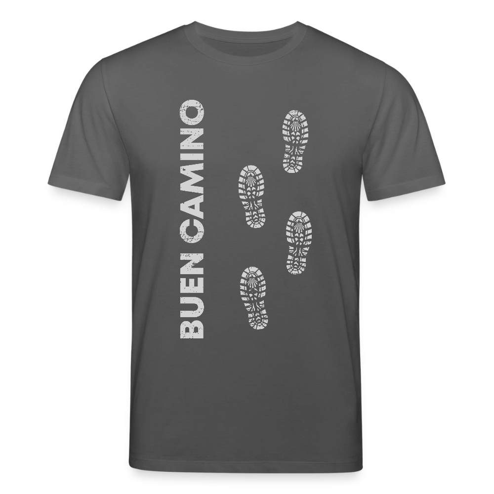 T-Shirt: Buen Camino light footprints - 180g/m2 - Anthrazit