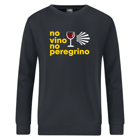 Sweatshirt: no vino no peregrino - Anthrazit