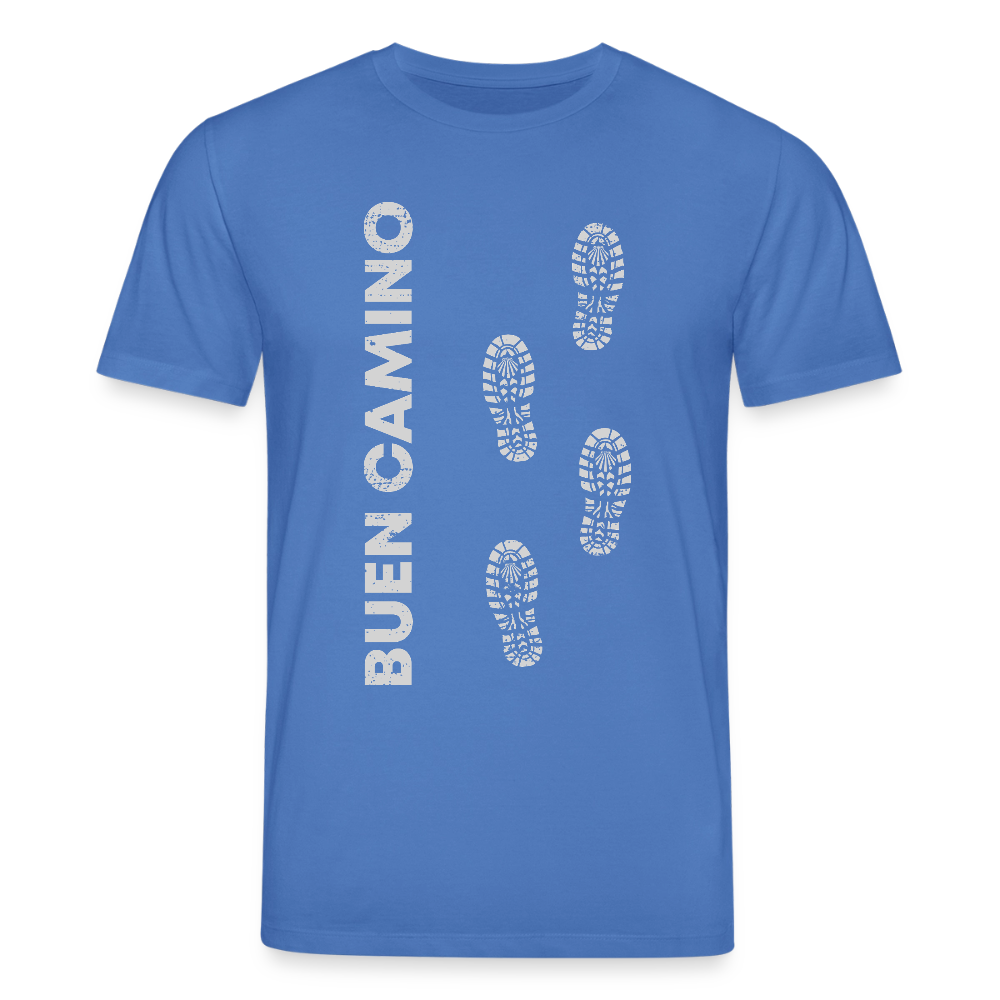 T-Shirt: Buen Camino light footprints - 180g/m2 - Achtsames Blau