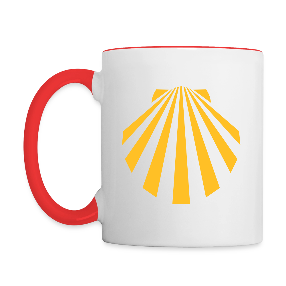 Tasse: Jakobsmuschel gelb - Weiß/Rot