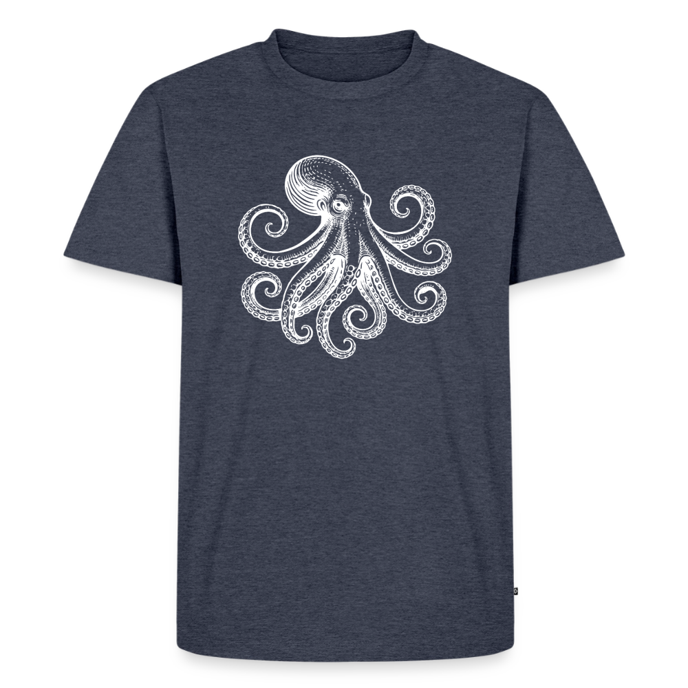 Männer Premium T-Shirt: Pulpo white - Jeansblau 