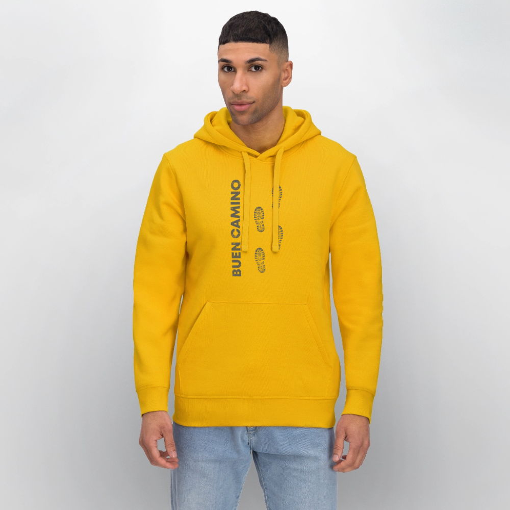 Unisex Hoodie: Buen Camino footprints dark - Spektralgelb