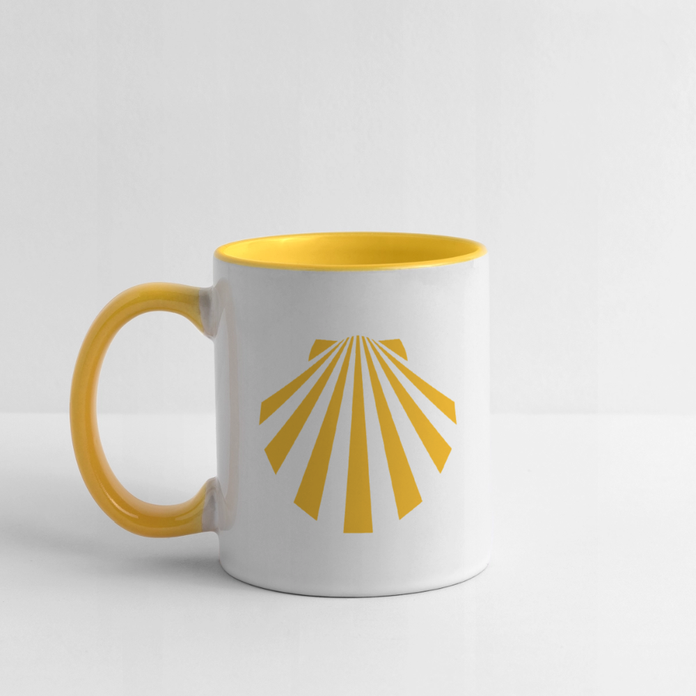 Tasse: Jakobsmuschel gelb - Weiß/Gelb