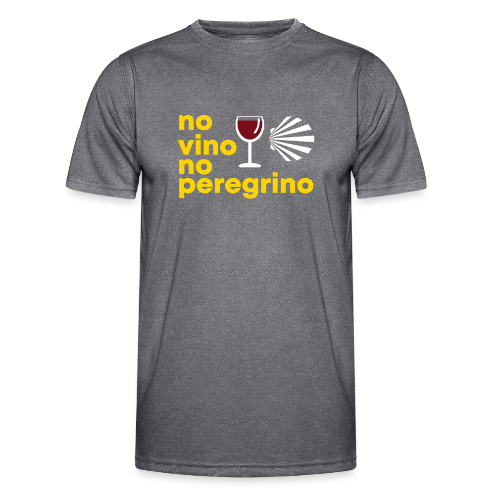 Männer Funktions-T-Shirt: no vino no peregrino - dunkle Melange 
