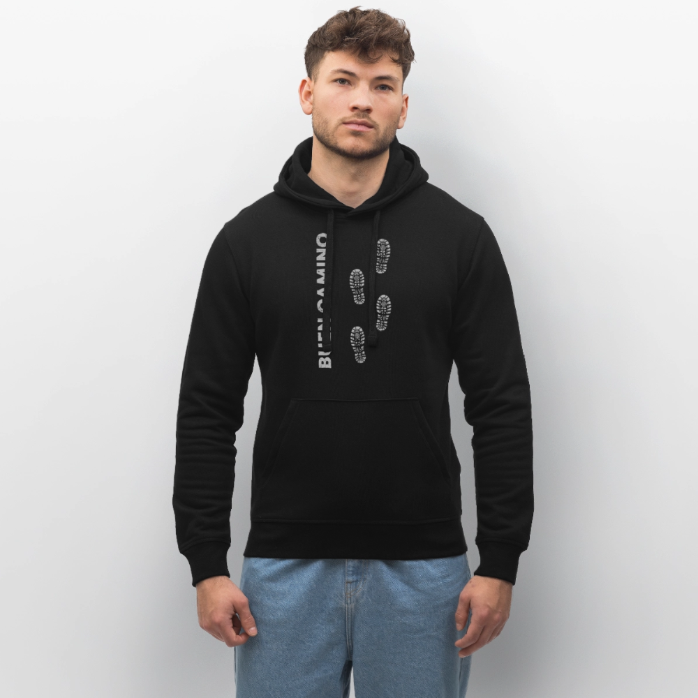 Unisex Hoodie: Buen Camino - footprints - Schwarz