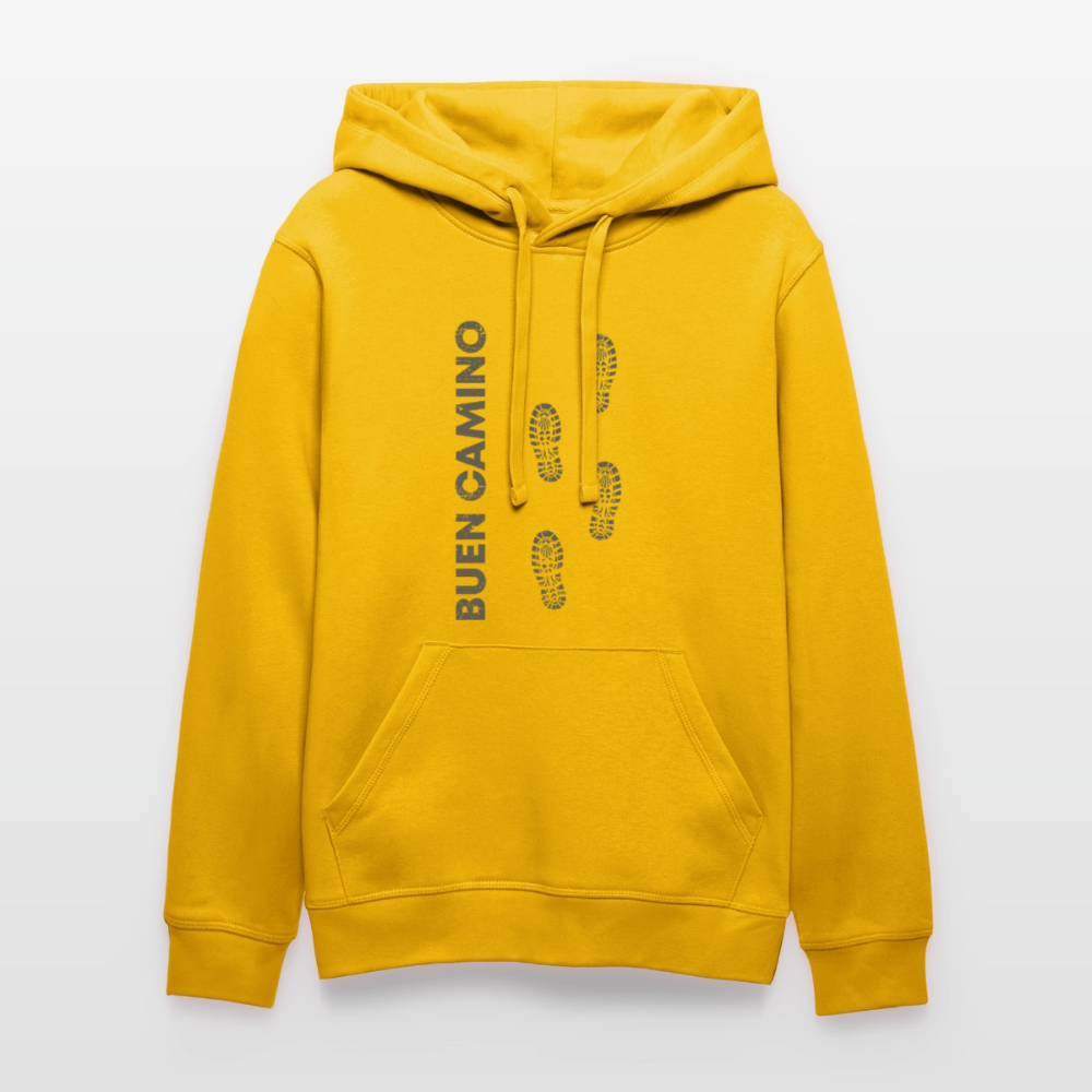 Unisex Hoodie: Buen Camino footprints dark - Spektralgelb