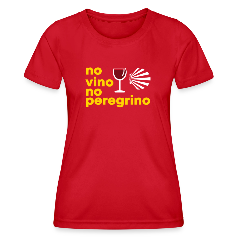 Frauen Funktions-T-Shirt: no vino no peregrino - Rot