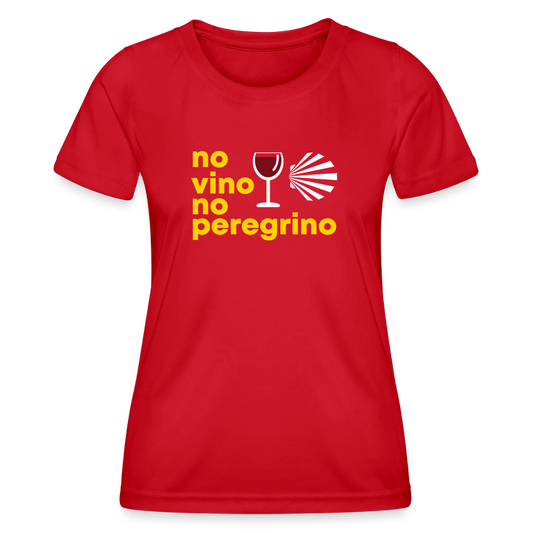 Frauen Funktions-T-Shirt: no vino no peregrino - Rot