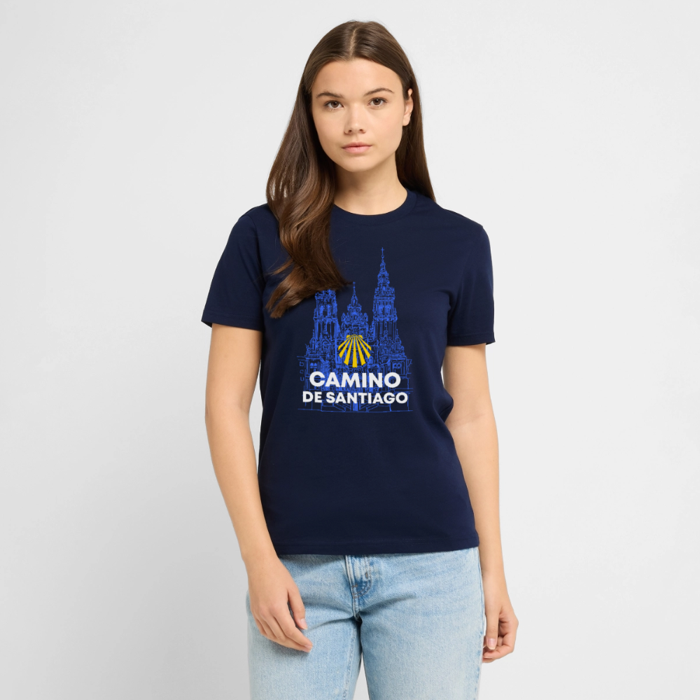 T-Shirt: Camino de Santiago Cathedral - 180g/m2 - Navy