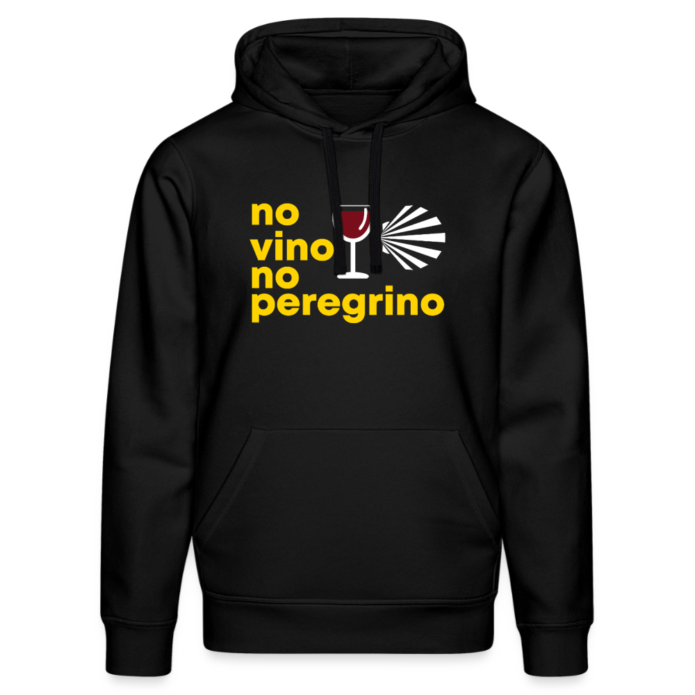 Unisex Hoodie: no vino no peregrino - Schwarz