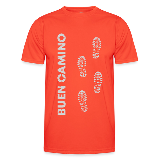 Männer Funktions-T-Shirt: Buen Camino footprints - light - Grenadine