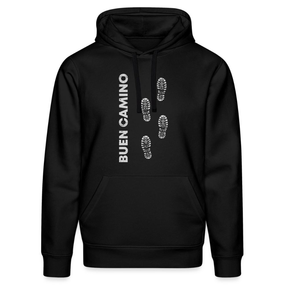 Unisex Hoodie: Buen Camino - footprints - Schwarz