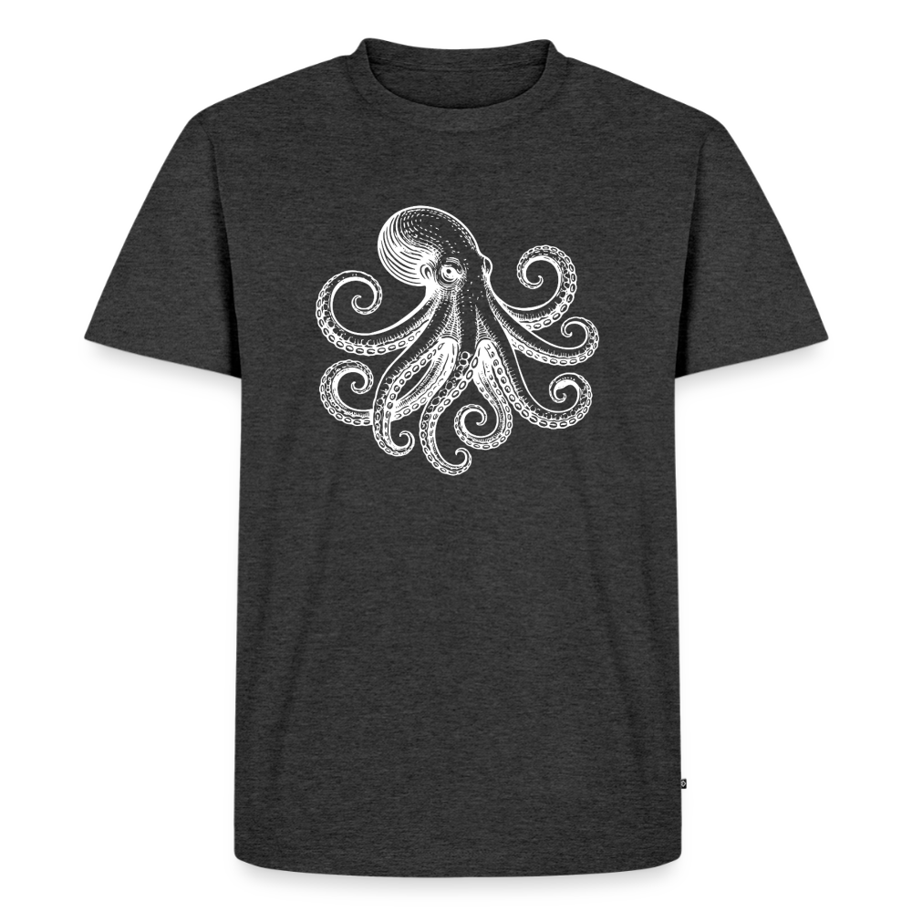 Männer Premium T-Shirt: Pulpo white - Anthrazit meliert