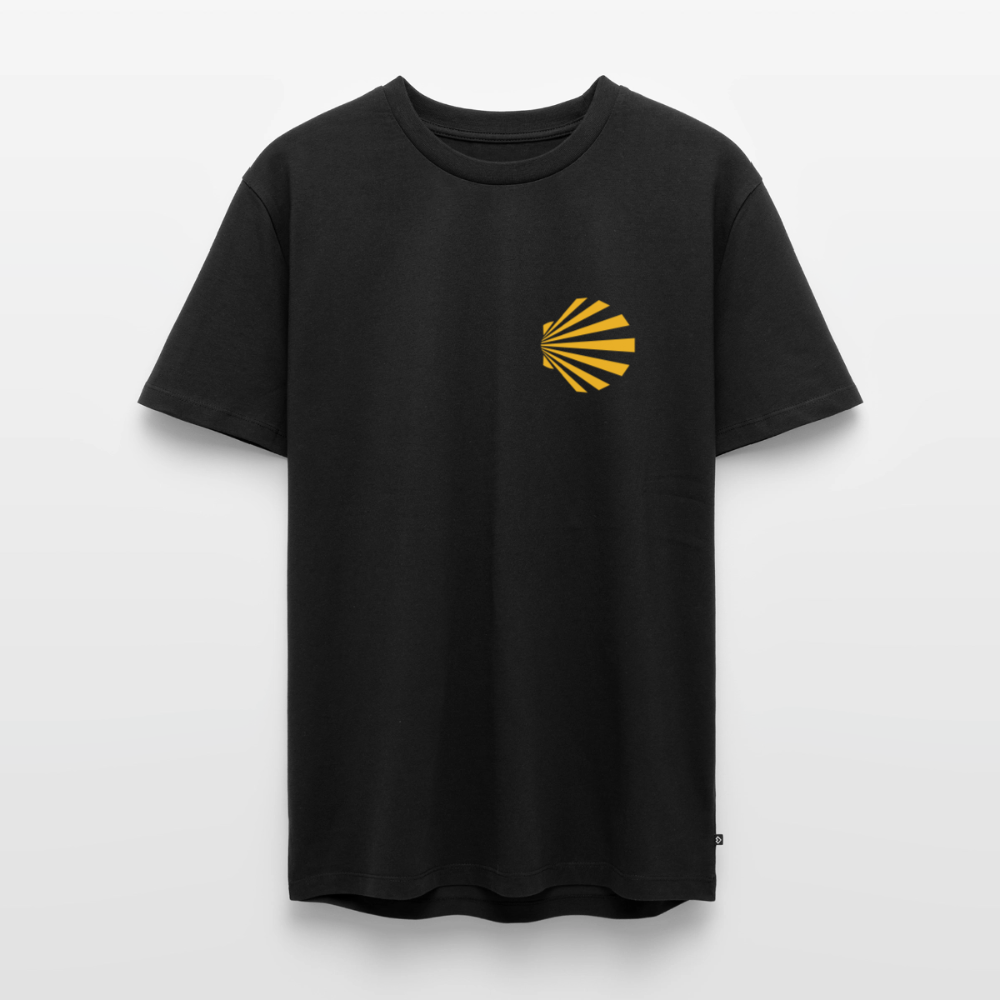 Männer Premium T-Shirt: Jakobsmuschel yellow - Schwarz