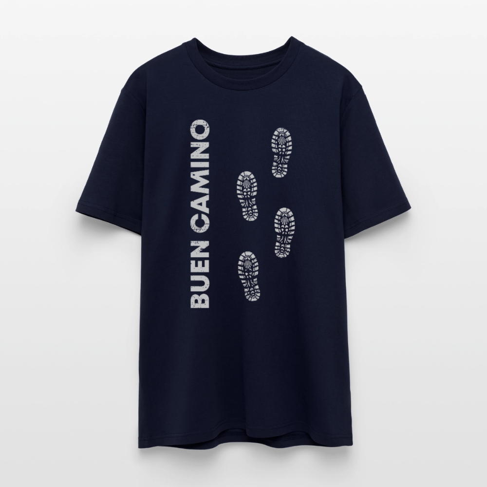T-Shirt: Buen Camino light footprints - 180g/m2 - Navy