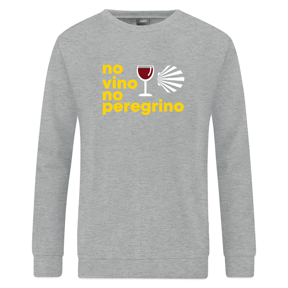 Sweatshirt: no vino no peregrino - Grau meliert