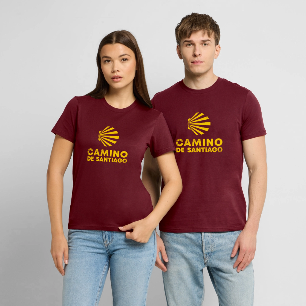 T-Shirt: Camino de Santiago Viera rough - 180g/m2 - Burgunderrot