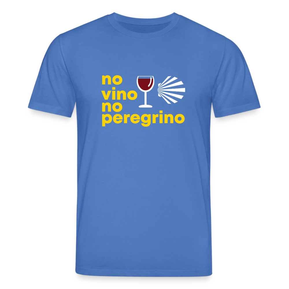 T-Shirt: no vino no peregrino - 180g/m2 - Achtsames Blau