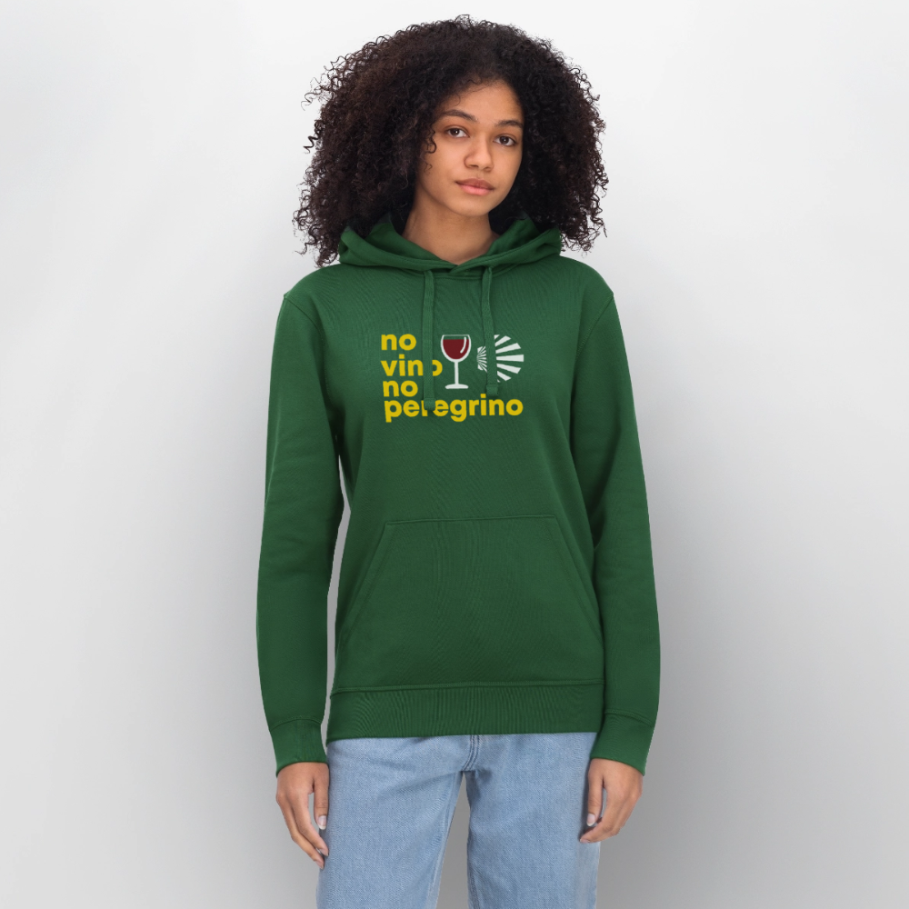 Unisex Hoodie: no vino no peregrino - Flaschengrün