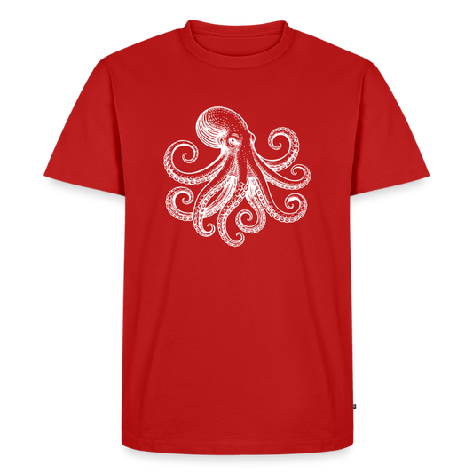 Männer Premium T-Shirt: Pulpo white - Rot