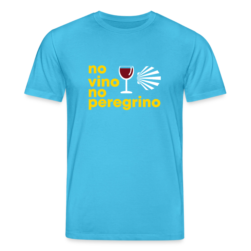 T-Shirt: no vino no peregrino - 180g/m2 - Aquablau