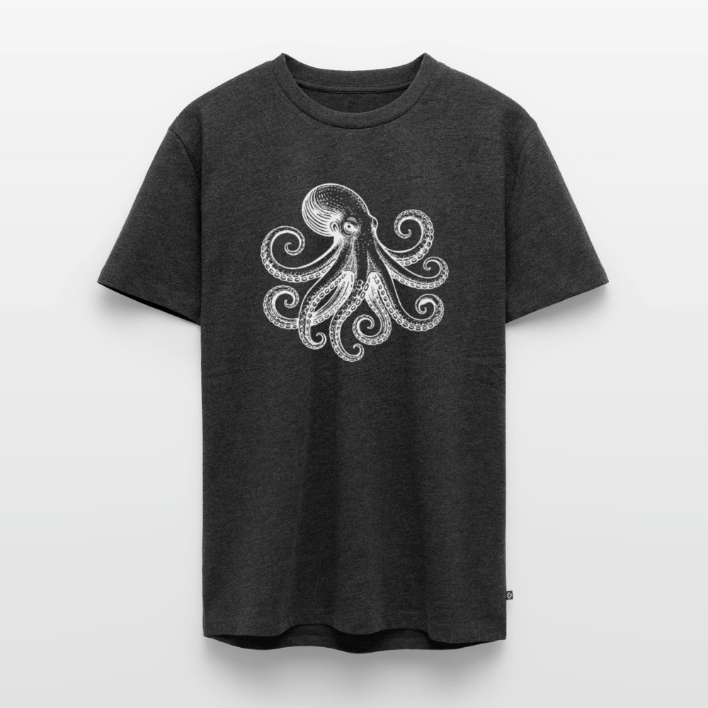 Männer Premium T-Shirt: Pulpo white - Anthrazit meliert