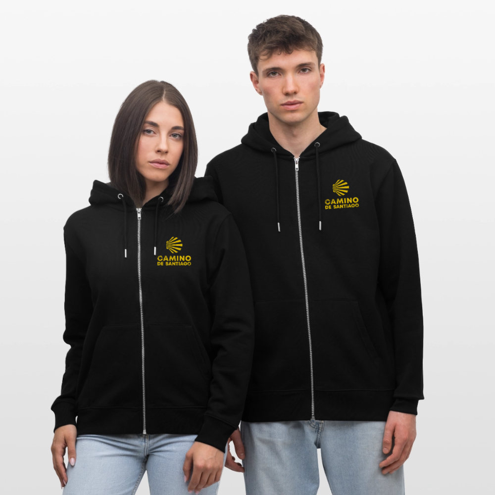 Hoodie unisex ZIP: Camino de Santiago - Schwarz