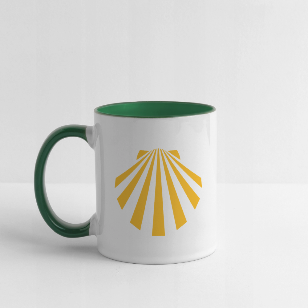 Tasse: Jakobsmuschel gelb - Weiß/Dunkelgrün