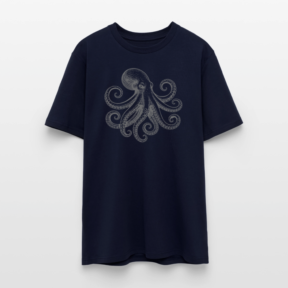T-Shirt: Pulpo grau - Navy