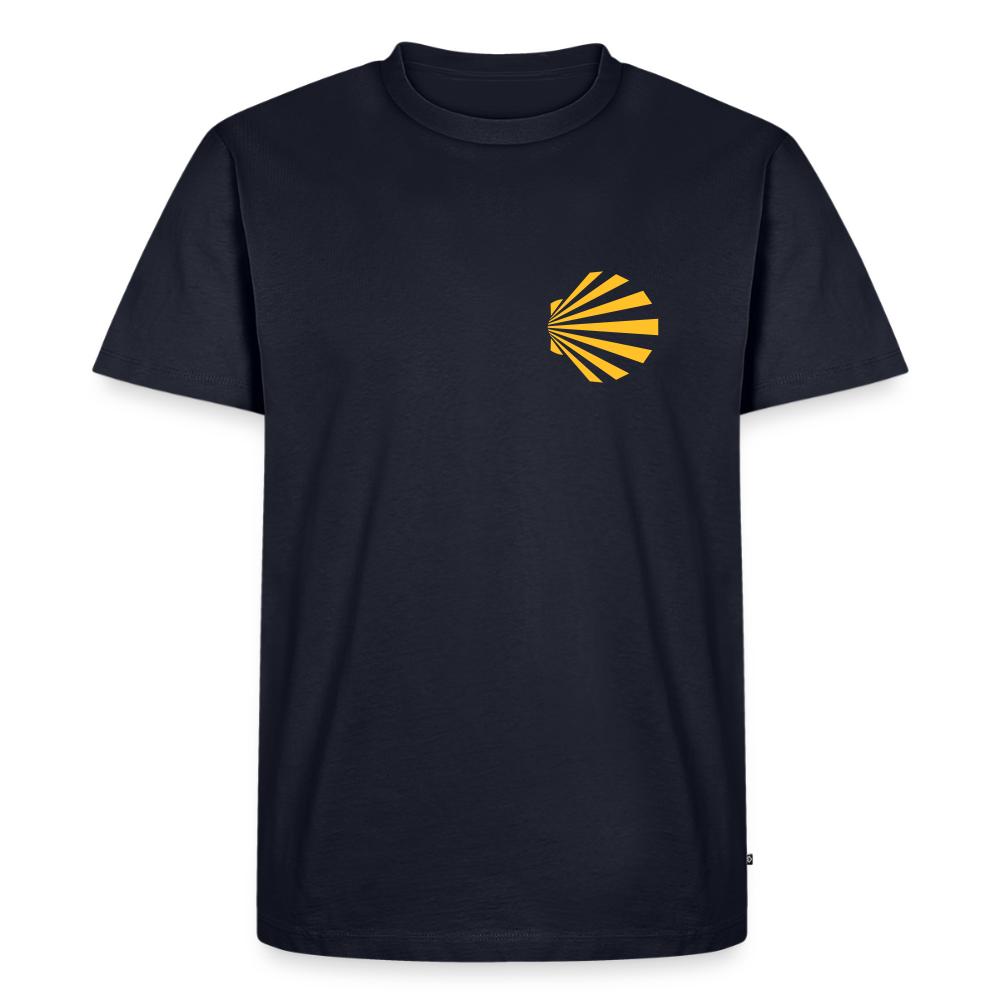 Männer Premium T-Shirt: Jakobsmuschel yellow - Navy