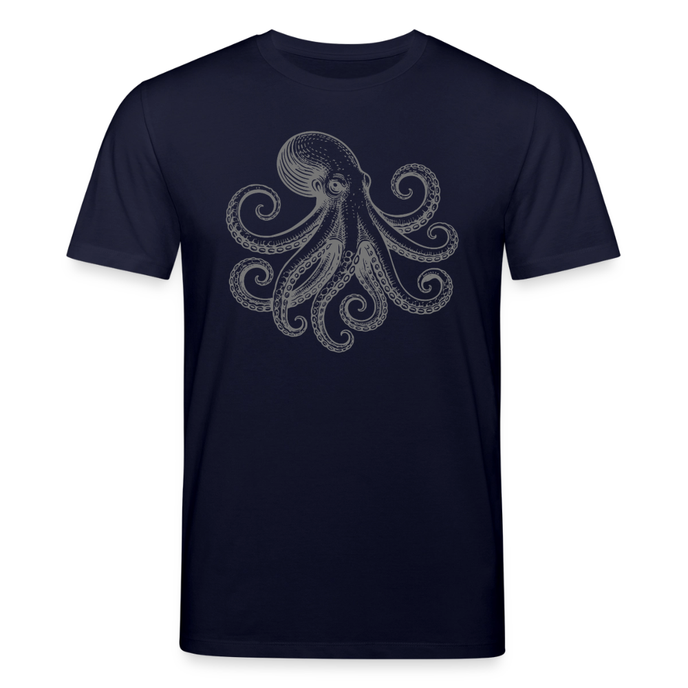 T-Shirt: Pulpo grau - Navy