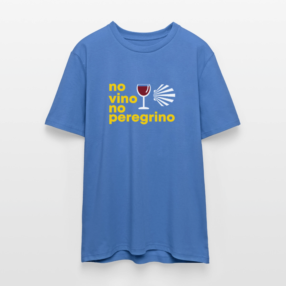 T-Shirt: no vino no peregrino - 180g/m2 - Achtsames Blau