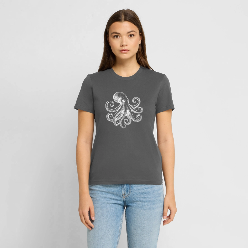 T-Shirt: Pulpo white - Anthrazit