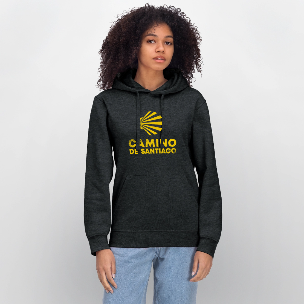 Unisex Hoodie: Camino de Santiago - Dunkelgrau meliert