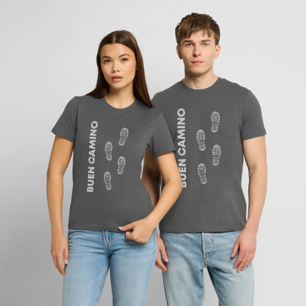 T-Shirt: Buen Camino light footprints - 180g/m2 - Anthrazit