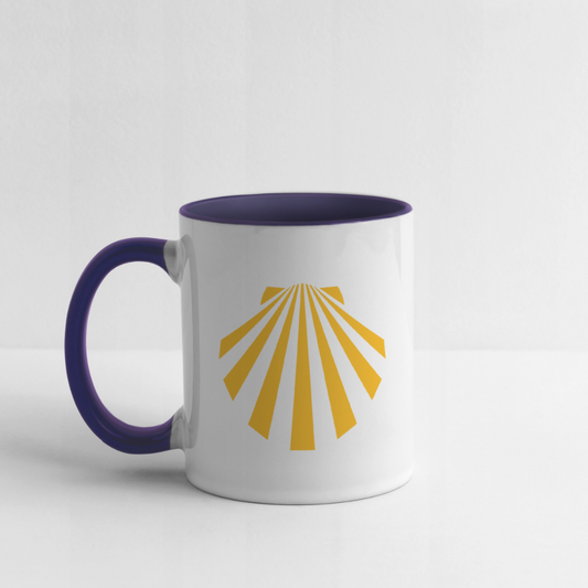 Tasse: Jakobsmuschel gelb - Weiß/Kobaltblau