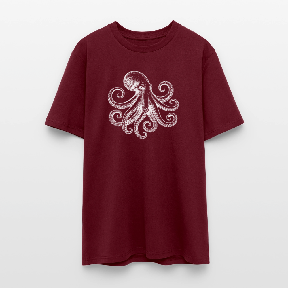 T-Shirt: Pulpo white - Burgunderrot