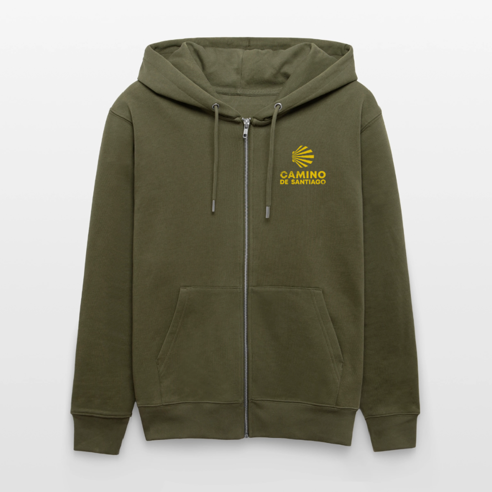 Hoodie unisex ZIP: Camino de Santiago - Khaki