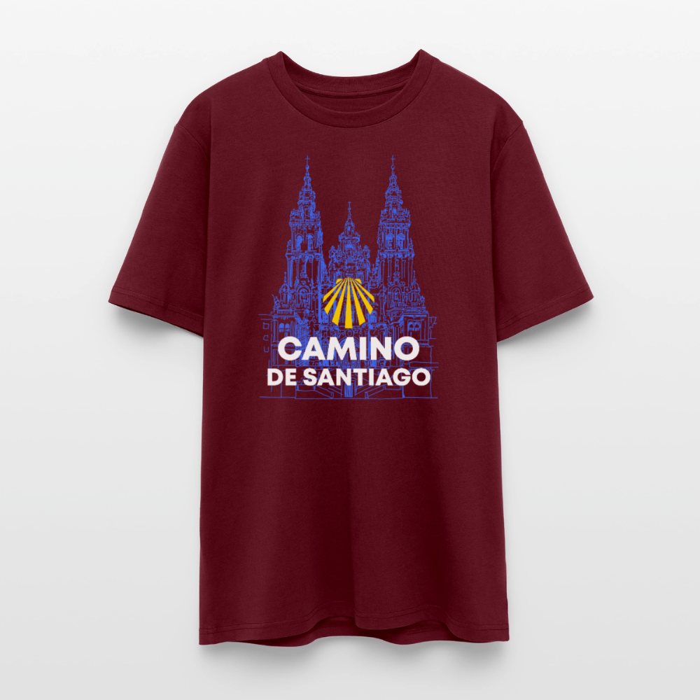 T-Shirt: Camino de Santiago Cathedral - 180g/m2 - Burgunderrot